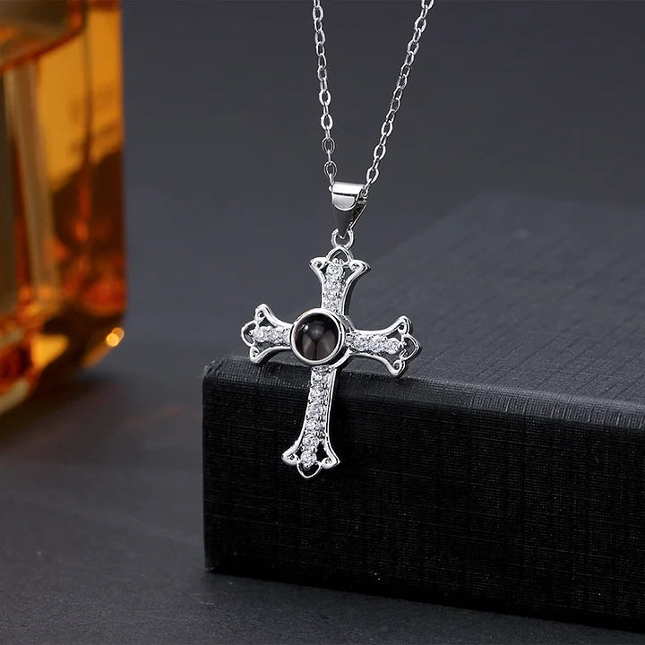 Customized photo projection necklace luxury cross